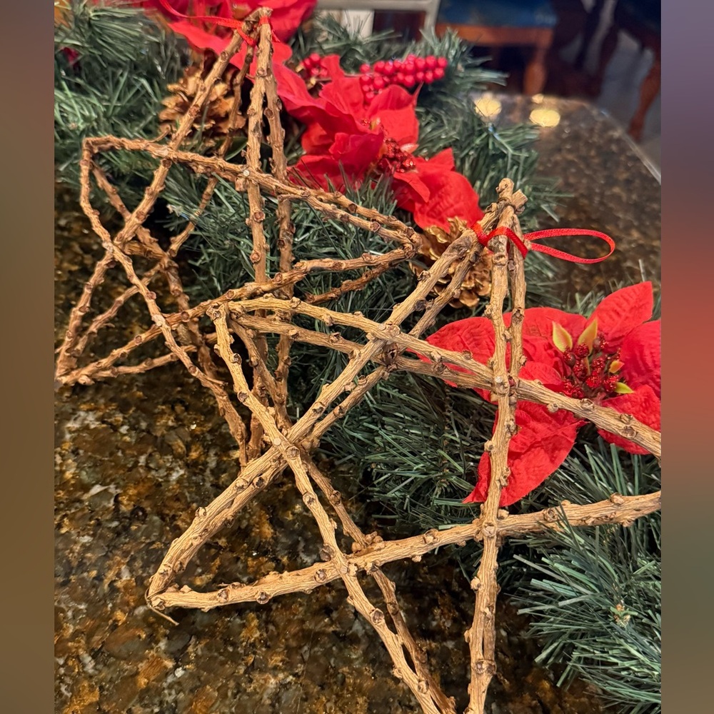 Rustic Handmade Willow Twig Stars - Set of 2 - Picture 6 of 12
